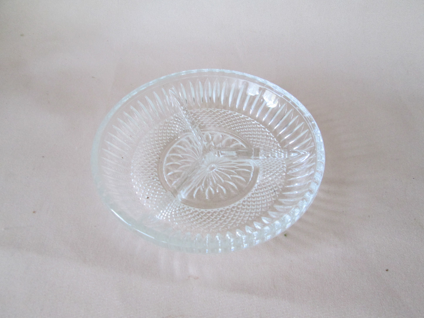 Cut Glass Snack Serving Dish 15cm