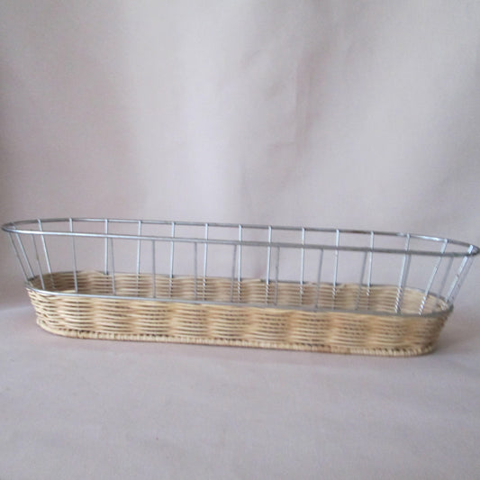 Stainless Steel & Wicker Basket