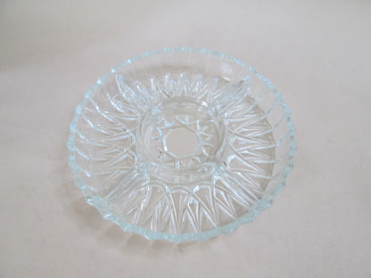 Round Clear Heavy Cut Glass Snack Platter