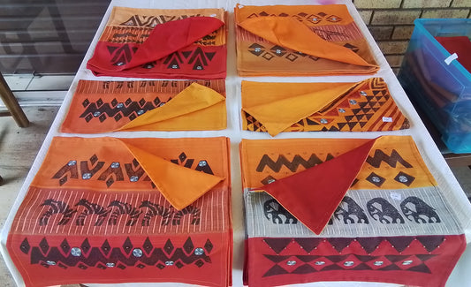 HandPainted 100% Cotton PlaceMats(Ethnic Art)