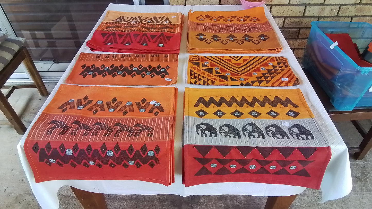 HandPainted 100% Cotton PlaceMats(Ethnic Art)